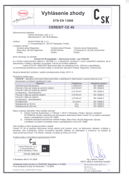 Vyhlásenie zhody - Ceresit MicroProtect