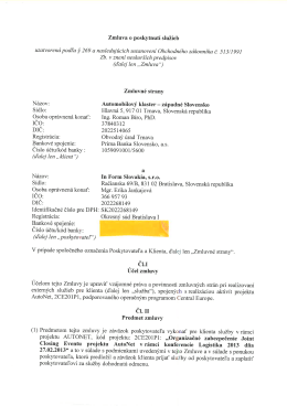 Zmluva o poskytnutí služieb uzatvorená podľa § 269 a