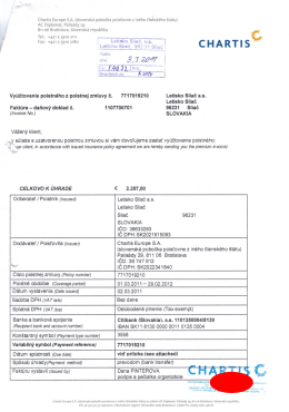 Chartis Europe S.A. (slovensk&aacute; pobočka poisťovne z in&eacute;ho