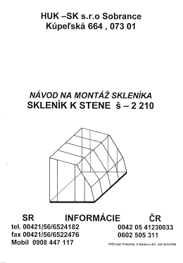 NA` vODfNA MONTÁŽSKLENÍKA