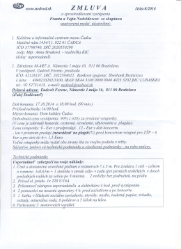 GE www.nedved.sk Z M L U čl`slo:8/2014 o