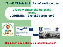 EKV - Životné prostredie 3 - ZŠ s MŠ Michala Sopiru Radvaň nad