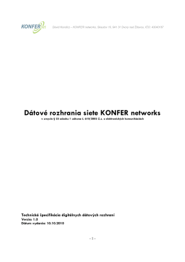 Dátové rozhrania siete KONFER networks