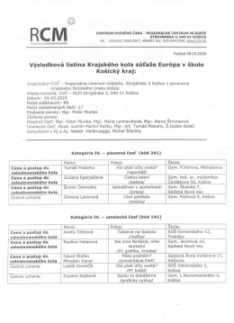V&yacute;sledkov&aacute; listina