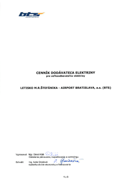 cENNÍK DODÁVATEĽA ELEKTRINY