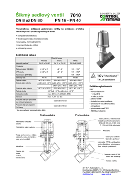PN 40 Šikmý sedlový ventil 7010