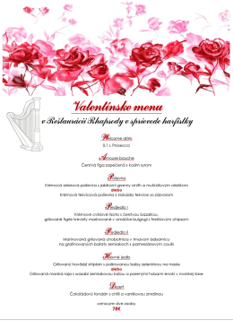 Valentínske menu - rhapsodyrestaurant.sk