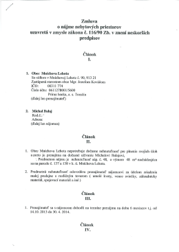 Zmluva o nájme nebytových priestorov ML 48
