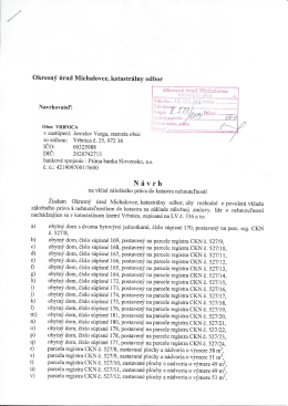 Okresný úrad Michalovce, katastrálny Odbor