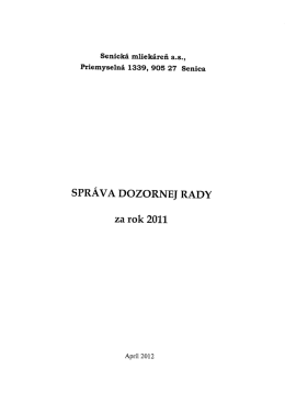 sPRÁVA DOZORNE] RADY