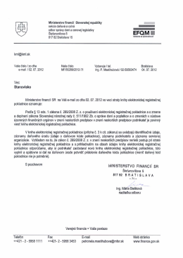 Celé vyjadrenie Ministerstva financií SR