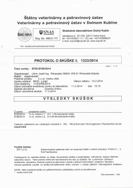 Vyšetrenie meliva 2014