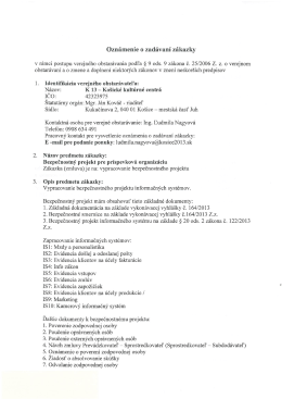 informačný systém - K13 - Košické kultúrne centrá