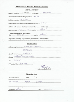 LIKVIDAČN&Yacute; LIST