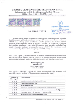 7. S&uacute;hlas na zhromažďovanie olejov bez predch&aacute;dzaj&uacute;ceho