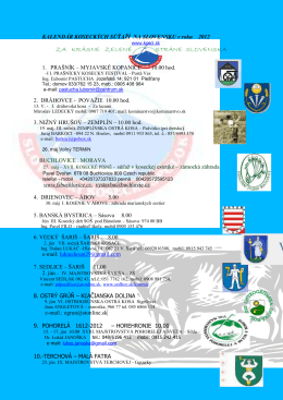 kalendár koseckých súťaží 2012