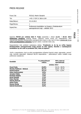 Preferencie kandidatov na zupana BA kraja_október 2013