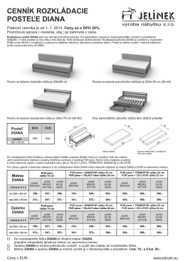 CENNÍK ROZKLÁDACIE POSTEĽE DIANA