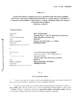 Zmluva o poskytnut&iacute; dot&aacute;cie z rozpočtovej rezervy predsedu vl&aacute;dy