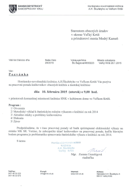 Starostom obecn&yacute;ch &uacute;radov V okrese Veľk&yacute; Krt&iacute;&scaron; a prim&aacute;torovi