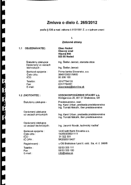Zmluva o dielo č. 26512012