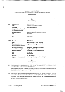 Zmluva o dielo 09/2013 Beluna a.s. Piešťany