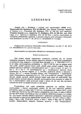 UZNESENIE - APEK sro