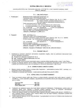KÚPNA ZMLUVA č. MIG/2014 - Stredoslovenská vodárenská