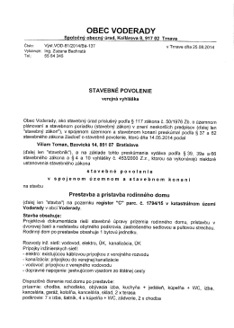 Stavebn&eacute; povolenie &ndash; verejn&aacute; vyhl&aacute;&scaron;ka Viliam