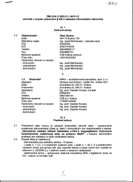 Zmluva o dielo - vypracovanie projektovej