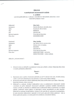 Zmluva o poskytovaní stravovacích služieb-marec 2014