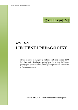 Revue LP_2-2012-abstrakty-PDF - PRO LP Asociácia liečebných