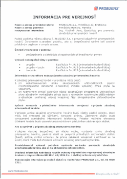 PROBUGAS a.s., Miletičova 23, Bratislava (PDF)