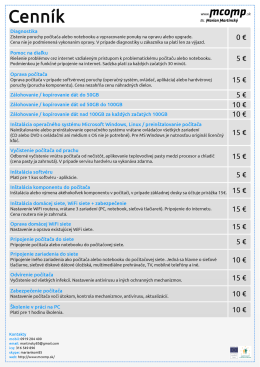 Cenník - mcomp.sk