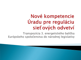 Nové kompetencie Úradu pre reguláciu sieťových odvetví - D