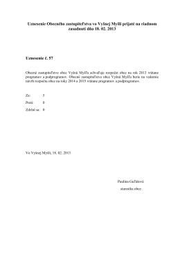 Uznesenia Obecného zastupiteľstva zo dňa 18.2.2013