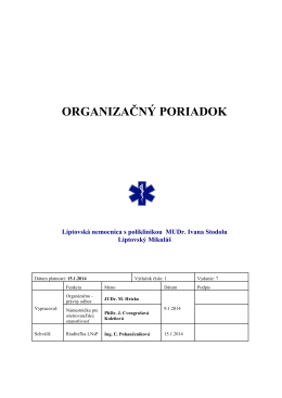 organizačný poriadok - Liptovská nemocnica s poliklinikou MUDr