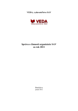 za rok 2011 - VEDA, vydavateľstvo SAV