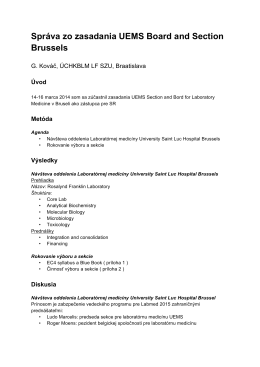 Správa zo zasadania UEMS Board and Section Brussels
