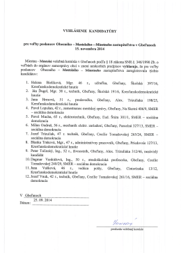 pre voľby poslancov Obecného -