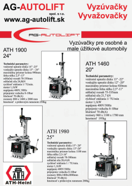 Prospekt PKW vyzúvačky a vyvažovačky - AG