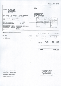 Fakt&uacute;ra FV140003 - Obec Krač&uacute;novce