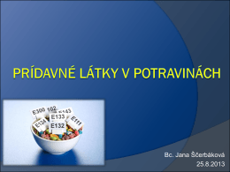 Prídavné látky v potravinách