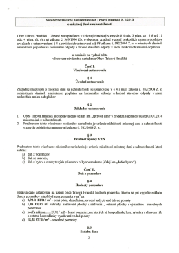 Všeobecne záväzné nariadenie obce Trhová Hradská č. 1/2013 o