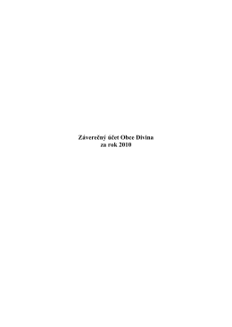 Záverečný účet Obce Divina za rok 2010