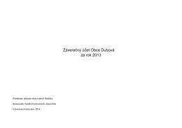 Záverečný účet Obce Dubová za rok 2013