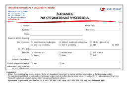 Žiadanka cytometer - Centrum hemostázy a trombózy