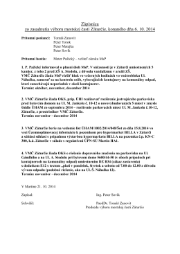 Zápisnica zo zasadnutia VMČ zo dňa 06.10.2014