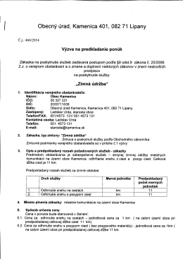 Výzva na prekladanie ponúk Zimná údržba -2014-2015