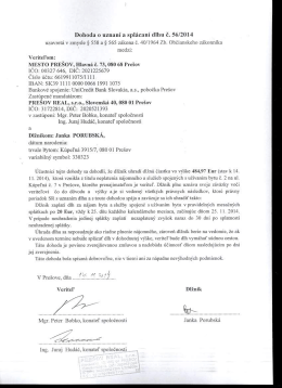 Dusd 0562014 - Pre&scaron;ov Real sro